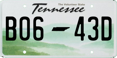 TN license plate B0643D