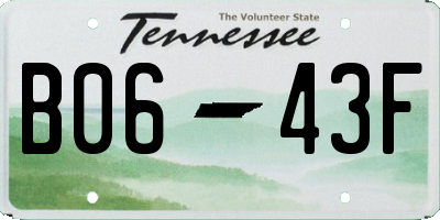 TN license plate B0643F