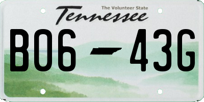 TN license plate B0643G