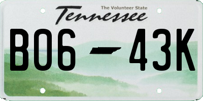 TN license plate B0643K