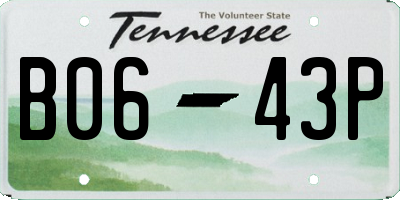 TN license plate B0643P