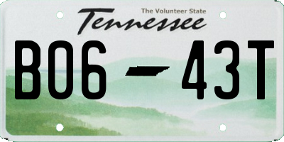 TN license plate B0643T