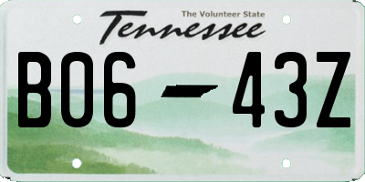 TN license plate B0643Z