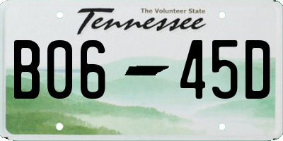 TN license plate B0645D