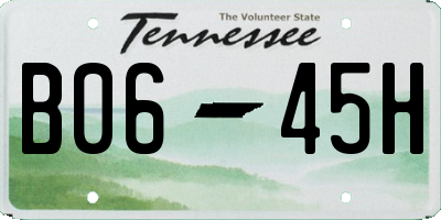 TN license plate B0645H
