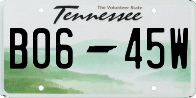 TN license plate B0645W