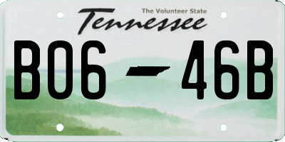 TN license plate B0646B