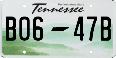 TN license plate B0647B