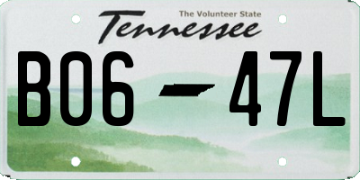 TN license plate B0647L