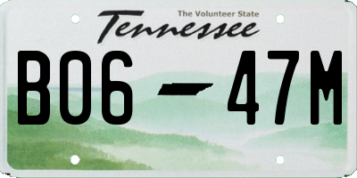 TN license plate B0647M