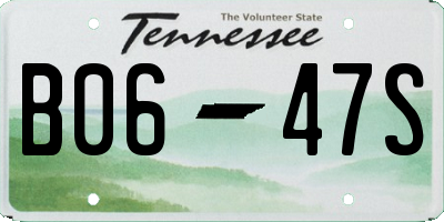 TN license plate B0647S