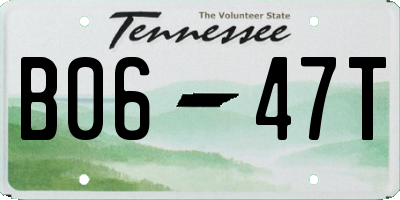 TN license plate B0647T