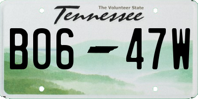 TN license plate B0647W