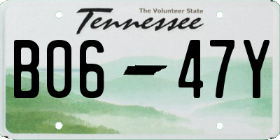 TN license plate B0647Y