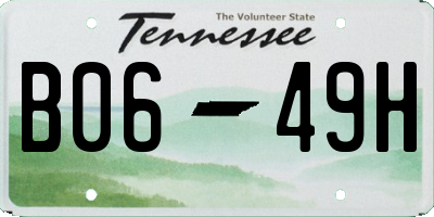 TN license plate B0649H