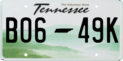 TN license plate B0649K