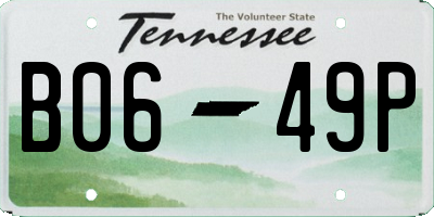 TN license plate B0649P