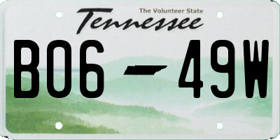 TN license plate B0649W