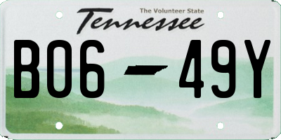 TN license plate B0649Y