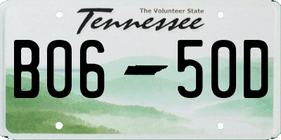 TN license plate B0650D