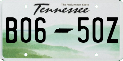 TN license plate B0650Z
