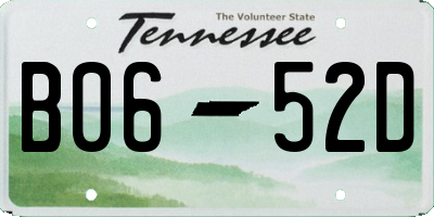 TN license plate B0652D