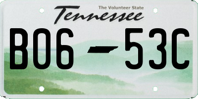 TN license plate B0653C