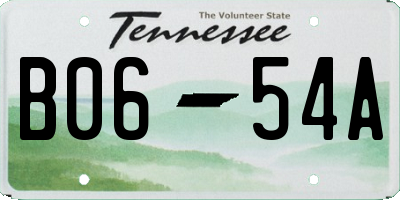 TN license plate B0654A