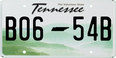 TN license plate B0654B