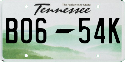 TN license plate B0654K