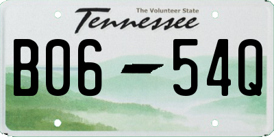TN license plate B0654Q