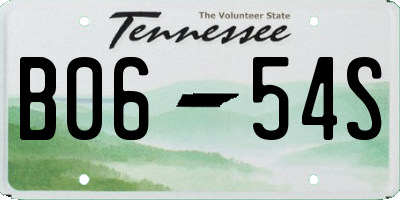 TN license plate B0654S