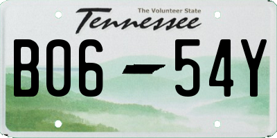 TN license plate B0654Y
