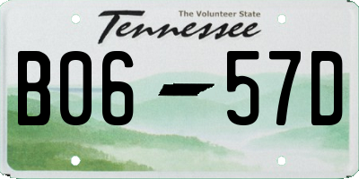 TN license plate B0657D