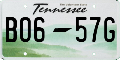 TN license plate B0657G