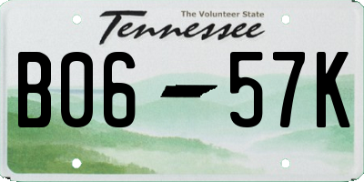 TN license plate B0657K