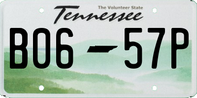 TN license plate B0657P