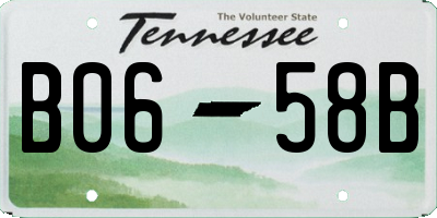 TN license plate B0658B