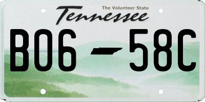 TN license plate B0658C