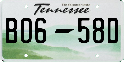 TN license plate B0658D