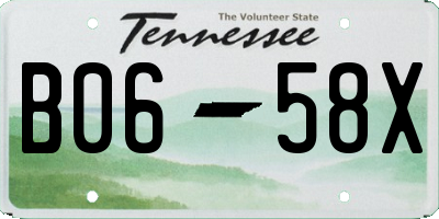 TN license plate B0658X
