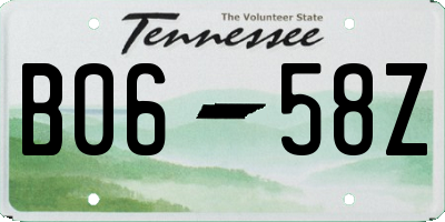 TN license plate B0658Z