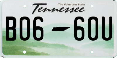 TN license plate B0660U