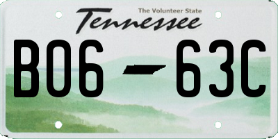 TN license plate B0663C