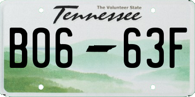 TN license plate B0663F
