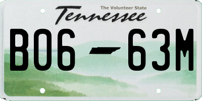 TN license plate B0663M
