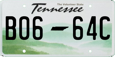 TN license plate B0664C