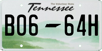 TN license plate B0664H