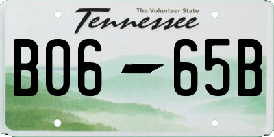 TN license plate B0665B