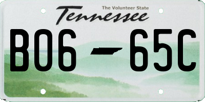 TN license plate B0665C